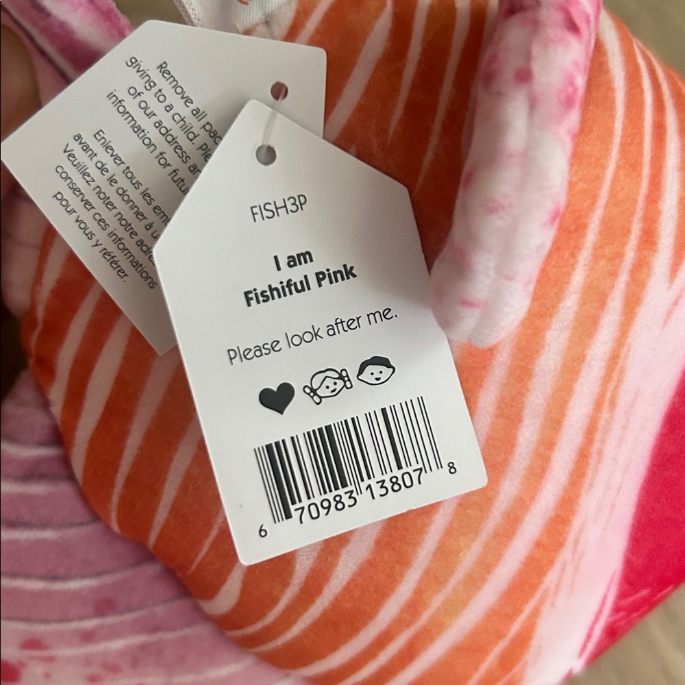 Jellycat FISHIFUL pink fish - small-  Fish Plush Stuffed Animal Lovey - NWT - Picture 2 of 3